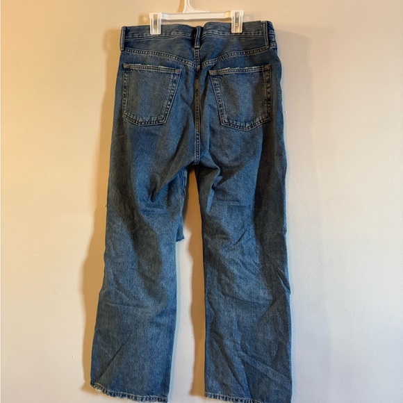 GAP 90s Loose Blue Denim Jeans With Distressed Knee Size 33x30 - Picture 3 of 3